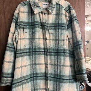 Old Navy Women's Green Plaid Jacket